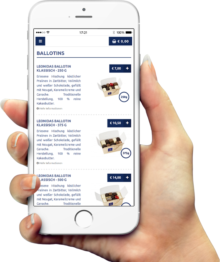 Beispiel für unsere App auf dem Smartphone